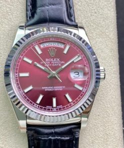 DAY-DATE 41MM STAINLESS STEEL RED DIAL