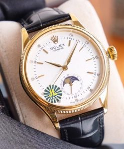 CELLINI 41 MOONPHASE GOLD CASE LEATHER