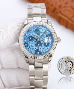 DATEJUST 31 SILVER BLUE FLOWER DIAL