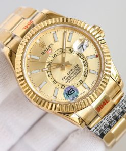 SKY-DWELLER 42MM WHITE DIAL RING COMMAND GOLD OYSTERSTEEL