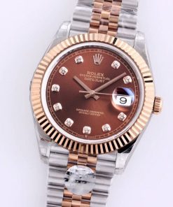 DATEJUST 41 ROSE GOLD STEEL CHOCOLATE DIAMOND DIAL